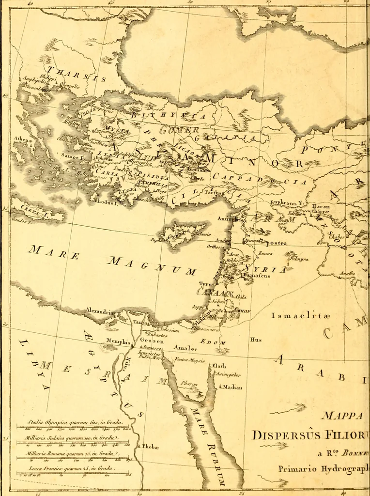 An illustration from Atlas encyclopédique : contenant la géographie ancienne, et quelques cartes sur la géographie du moyen âge, la géographie moderne, et les cartes relatives à la géographie physique, 1787, leaf 79