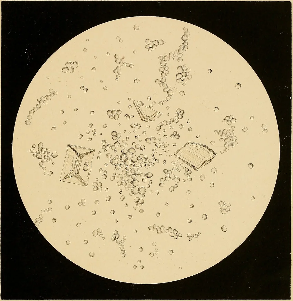 An illustration from An atlas of clinical microscopy, 1885, leaf 106
