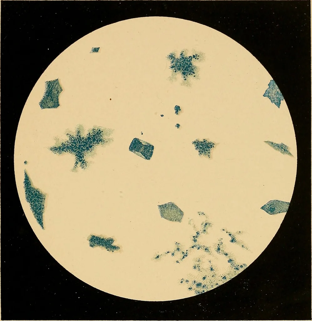 An illustration from An atlas of clinical microscopy, 1885, leaf 110