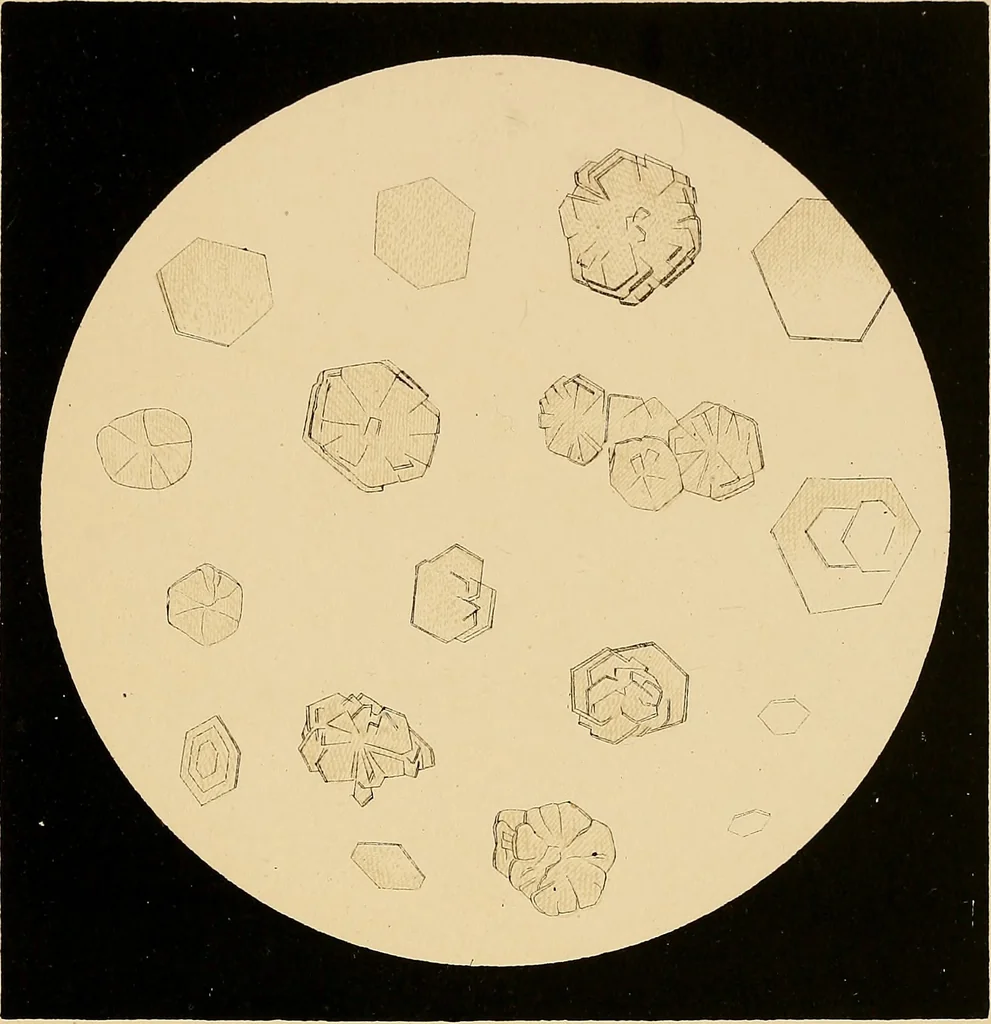 An illustration from An atlas of clinical microscopy, 1885, leaf 120