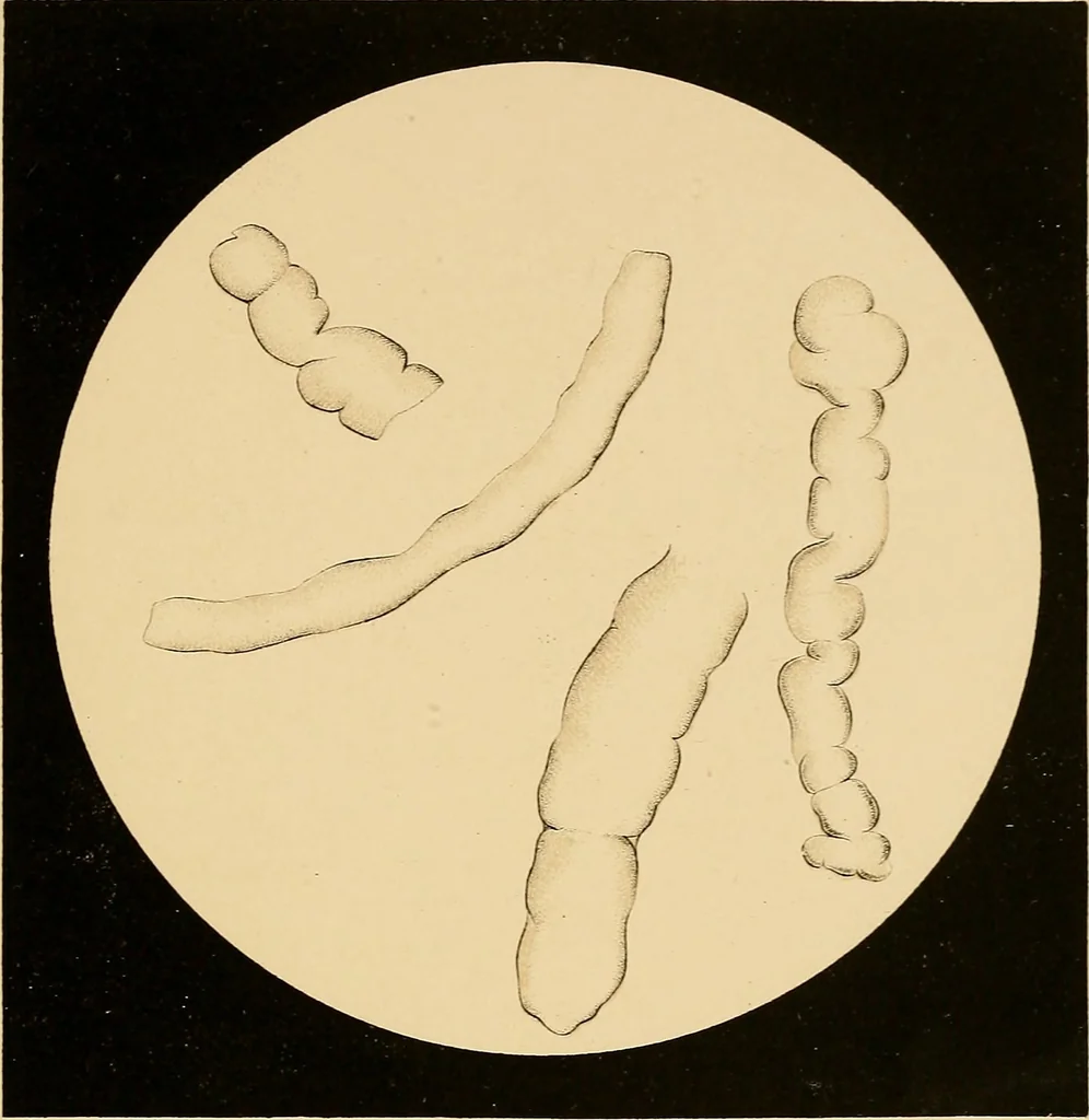 An illustration from An atlas of clinical microscopy, 1885, leaf 140