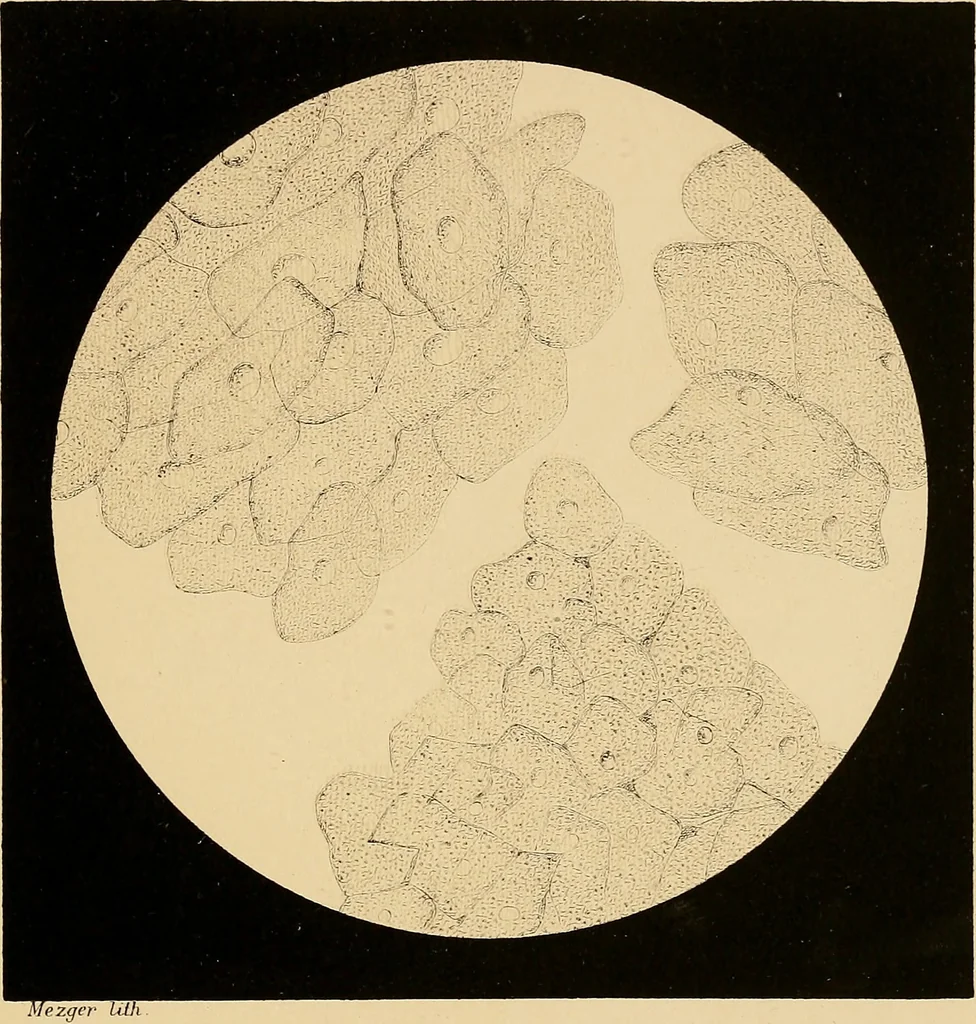 An illustration from An atlas of clinical microscopy, 1885, leaf 146