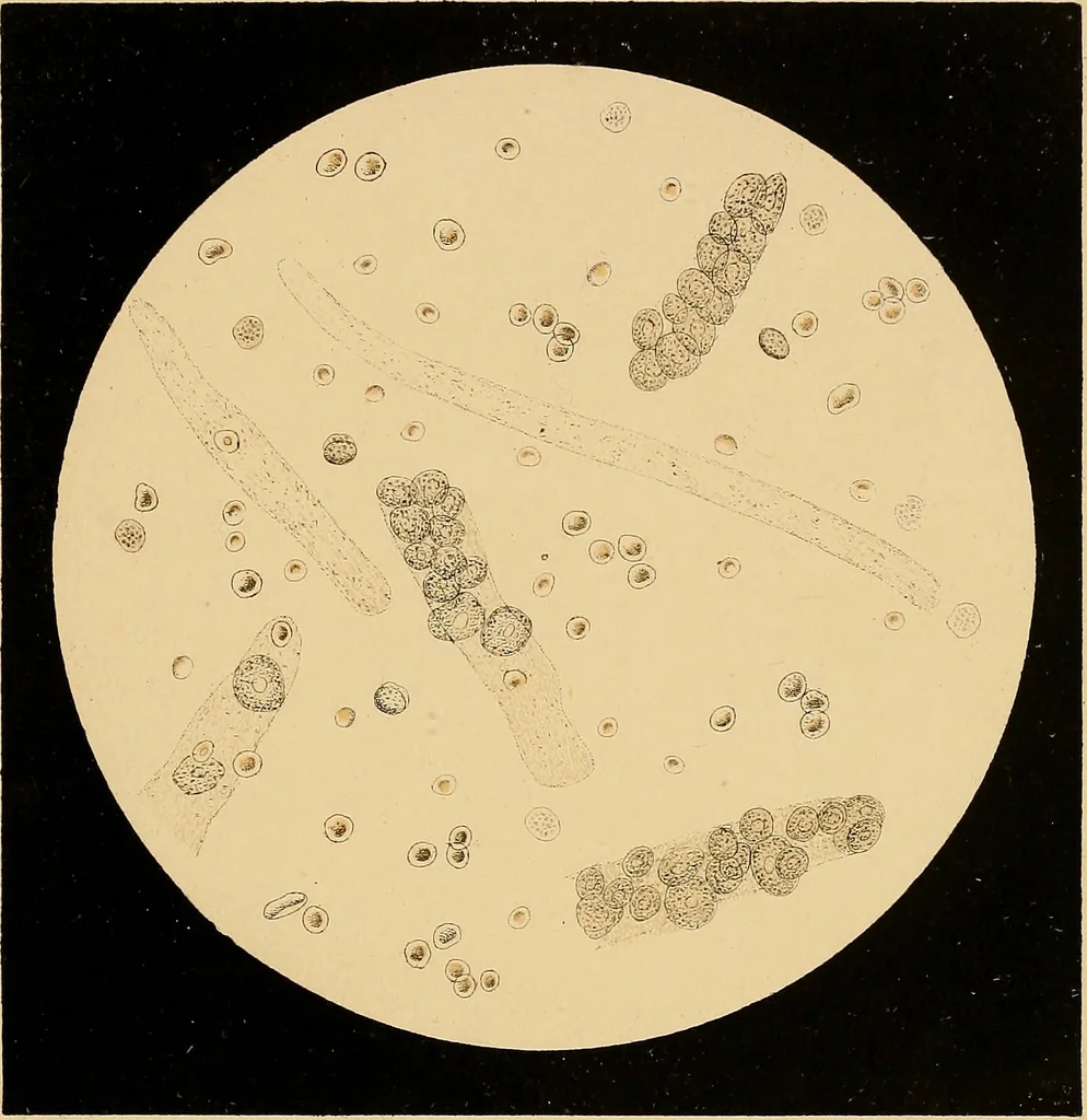 An illustration from An atlas of clinical microscopy, 1885, leaf 162
