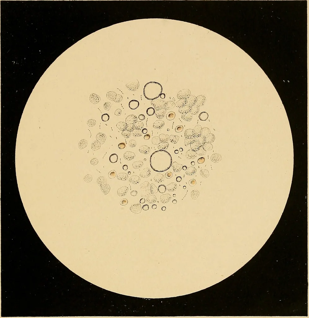 An illustration from An atlas of clinical microscopy, 1885, leaf 196