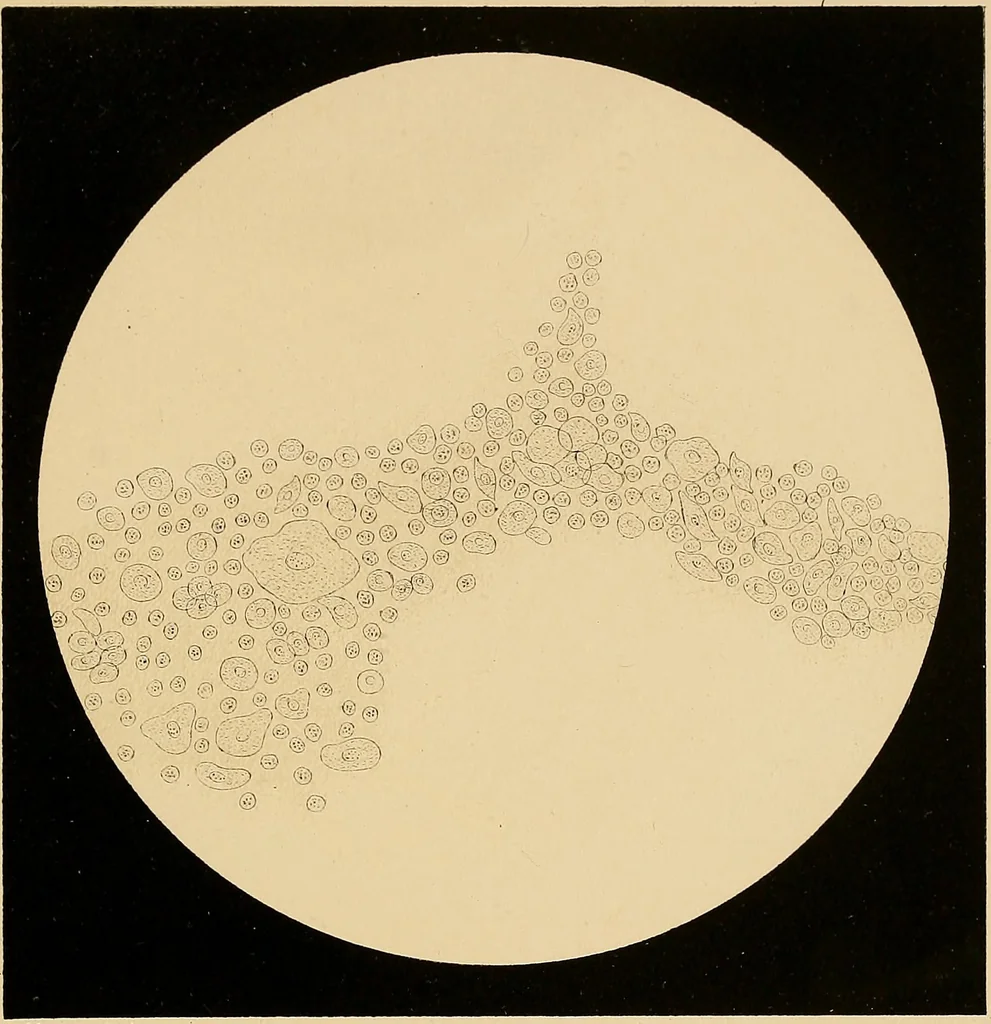 An illustration from An atlas of clinical microscopy, 1885, leaf 218