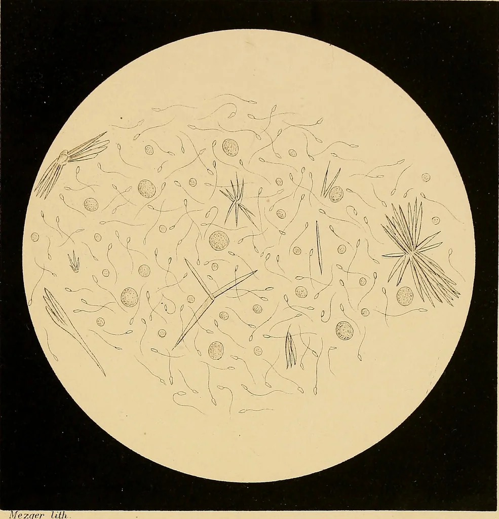 An illustration from An atlas of clinical microscopy, 1885, leaf 250