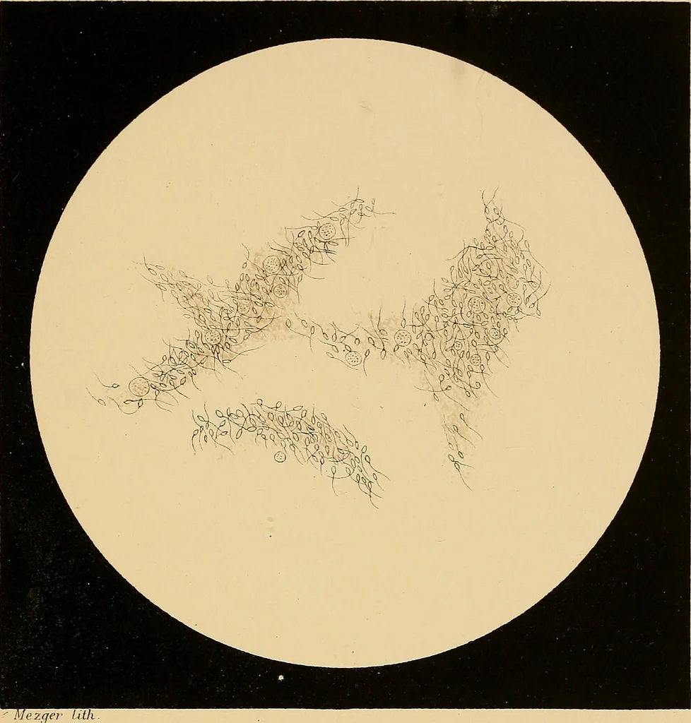 An illustration from An atlas of clinical microscopy, 1885, leaf 252