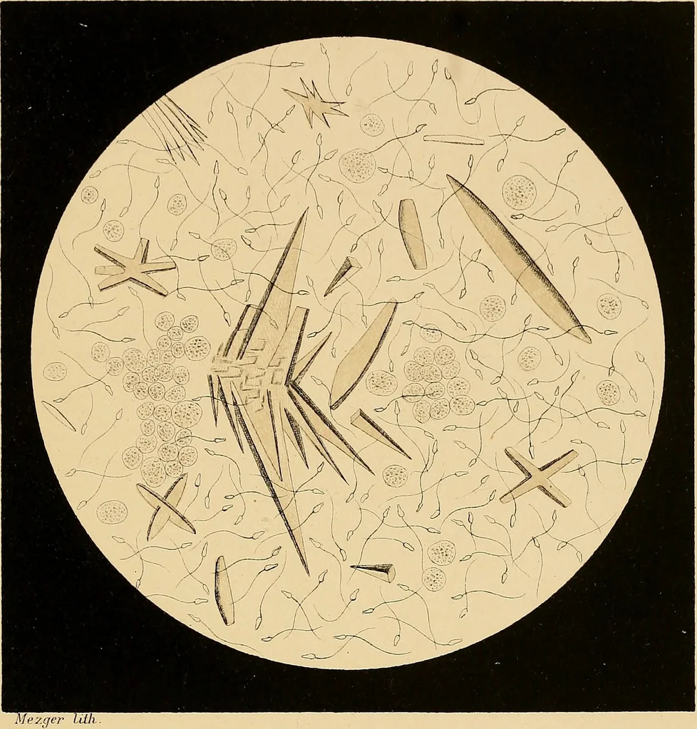 An illustration from An atlas of clinical microscopy, 1885, leaf 260
