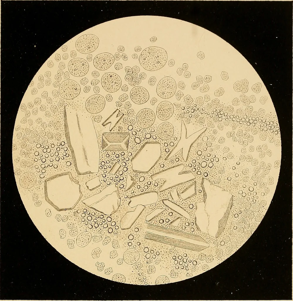 An illustration from An atlas of clinical microscopy, 1885, leaf 302