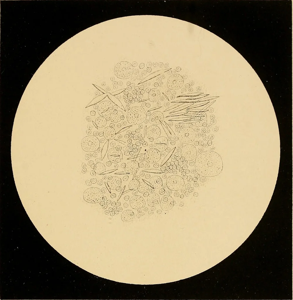An illustration from An atlas of clinical microscopy, 1885, leaf 306