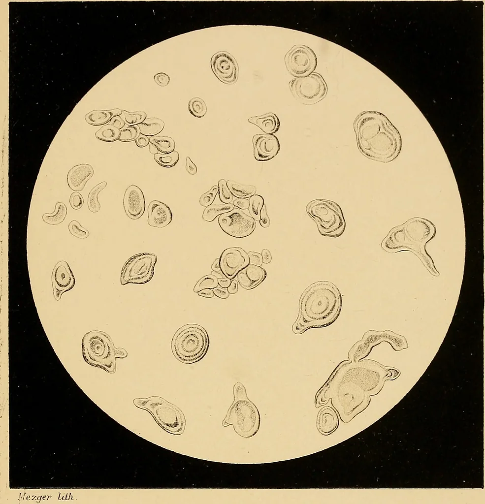 An illustration from An atlas of clinical microscopy, 1885, leaf 310