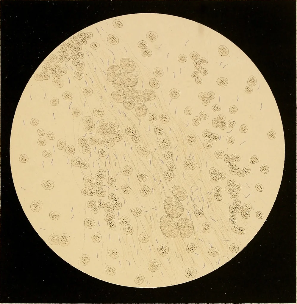 An illustration from An atlas of clinical microscopy, 1885, leaf 328