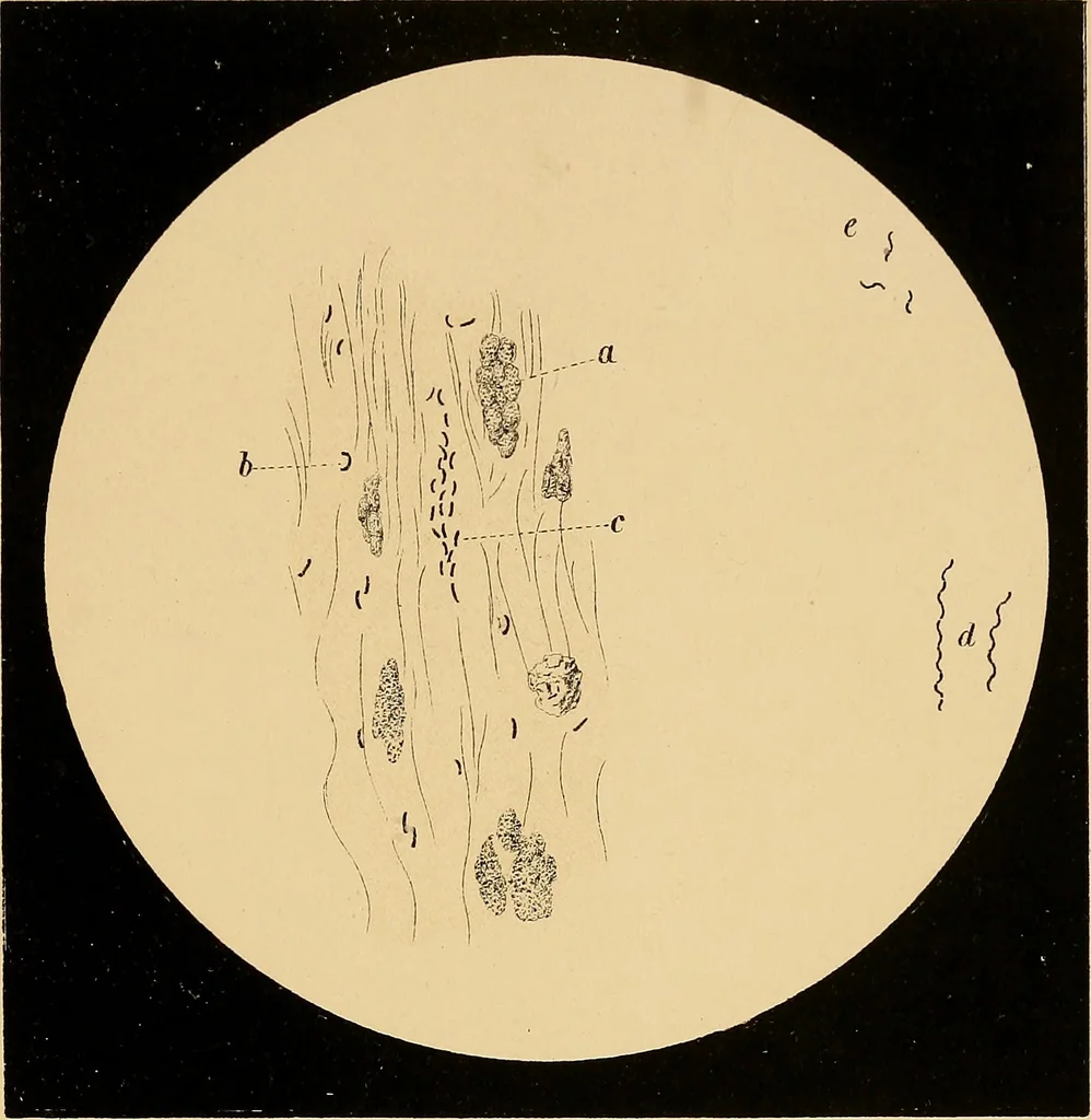 An illustration from An atlas of clinical microscopy, 1885, leaf 362