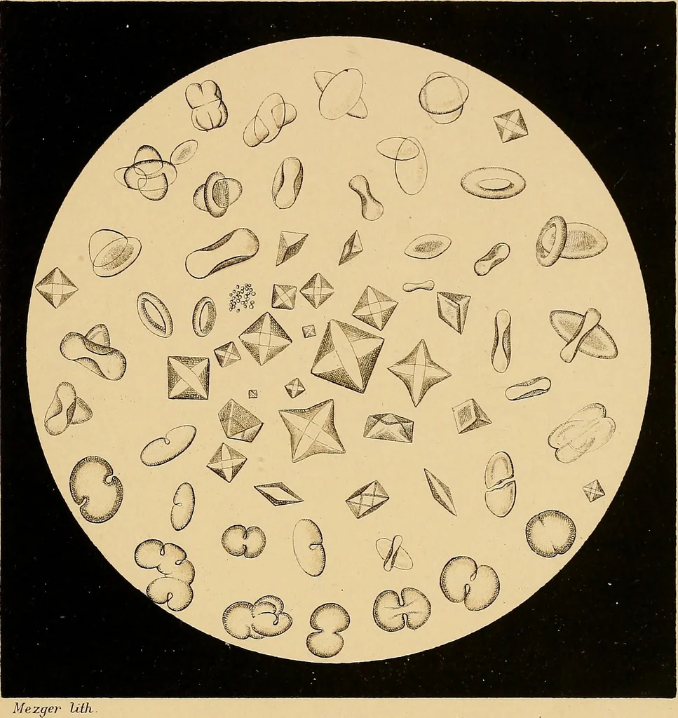 An illustration from An atlas of clinical microscopy, 1885, leaf 74
