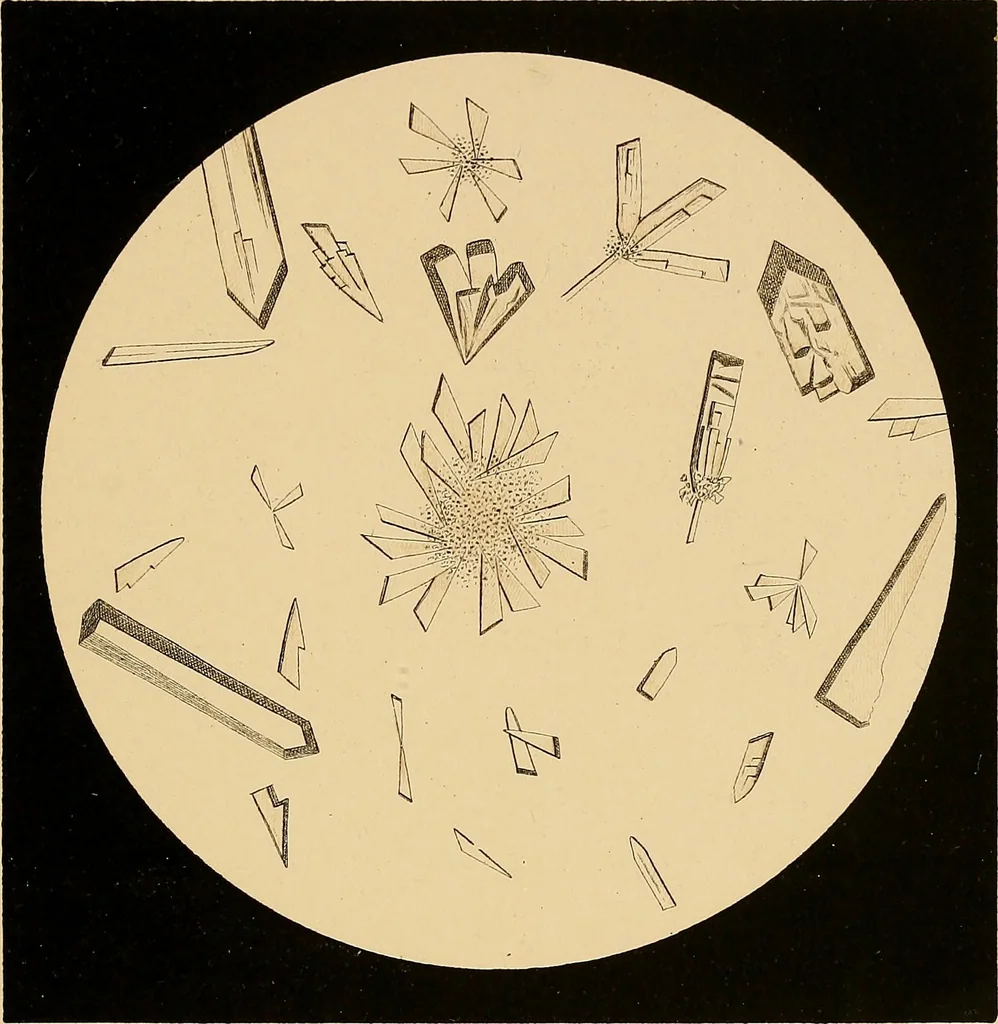 An illustration from An atlas of clinical microscopy, 1885, leaf 86