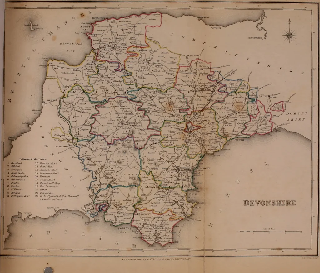 An illustration from Atlas to the Topographical Dictionary of England, comprising a general map of England, a map of London, and maps of the counties of Bedford ... and York, 1845, leaf 29
