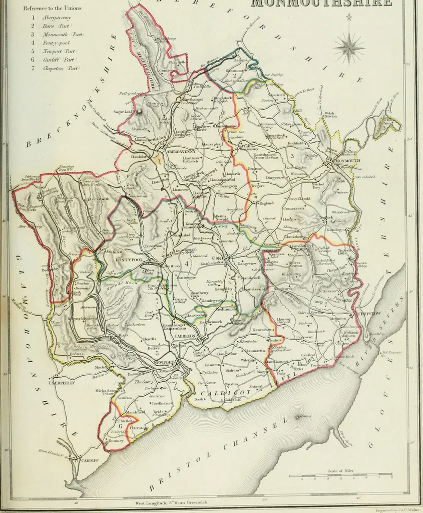 An illustration from Atlas to the Topographical Dictionary of England, comprising a general map of England, a map of London, and maps of the counties of Bedford ... and York, 1845, leaf 60