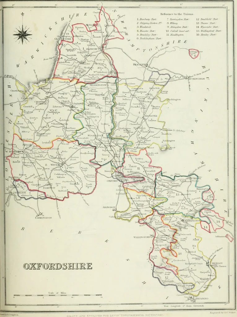 An illustration from Atlas to the Topographical Dictionary of England, comprising a general map of England, a map of London, and maps of the counties of Bedford ... and York, 1845, leaf 70