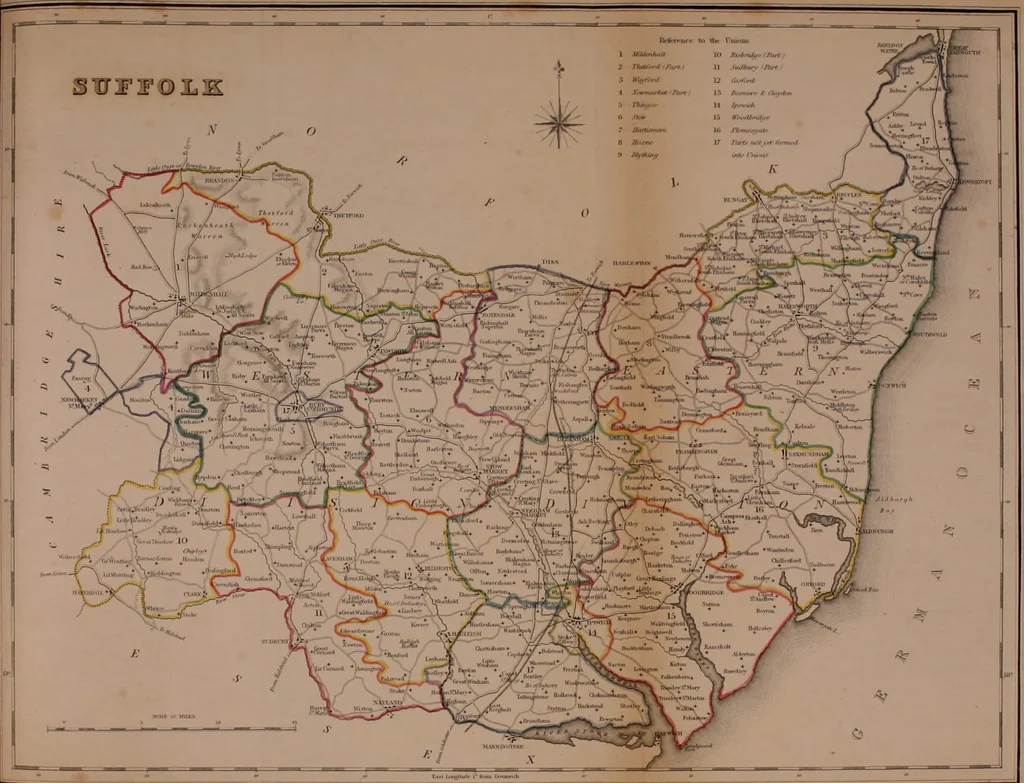 An illustration from Atlas to the Topographical Dictionary of England, comprising a general map of England, a map of London, and maps of the counties of Bedford ... and York, 1845, leaf 83