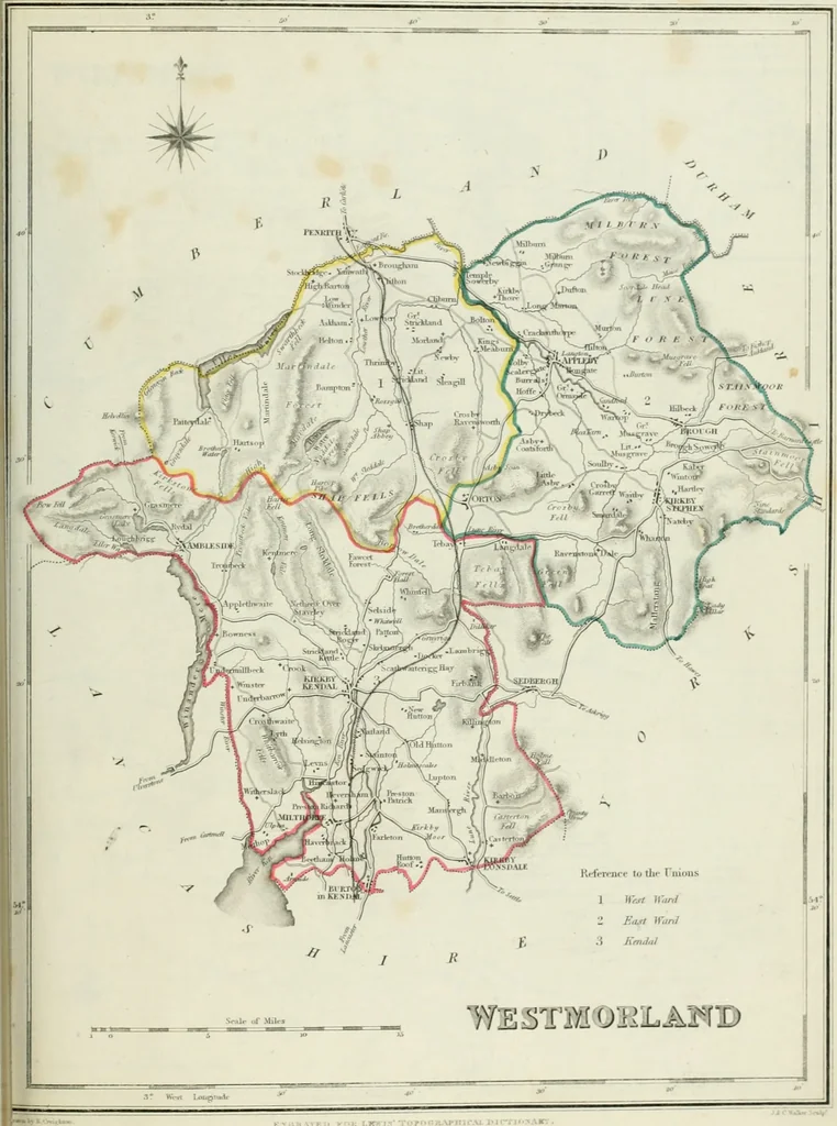An illustration from Atlas to the Topographical Dictionary of England, comprising a general map of England, a map of London, and maps of the counties of Bedford ... and York, 1845, leaf 90