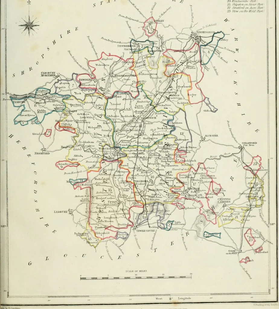 An illustration from Atlas to the Topographical Dictionary of England, comprising a general map of England, a map of London, and maps of the counties of Bedford ... and York, 1845, leaf 94