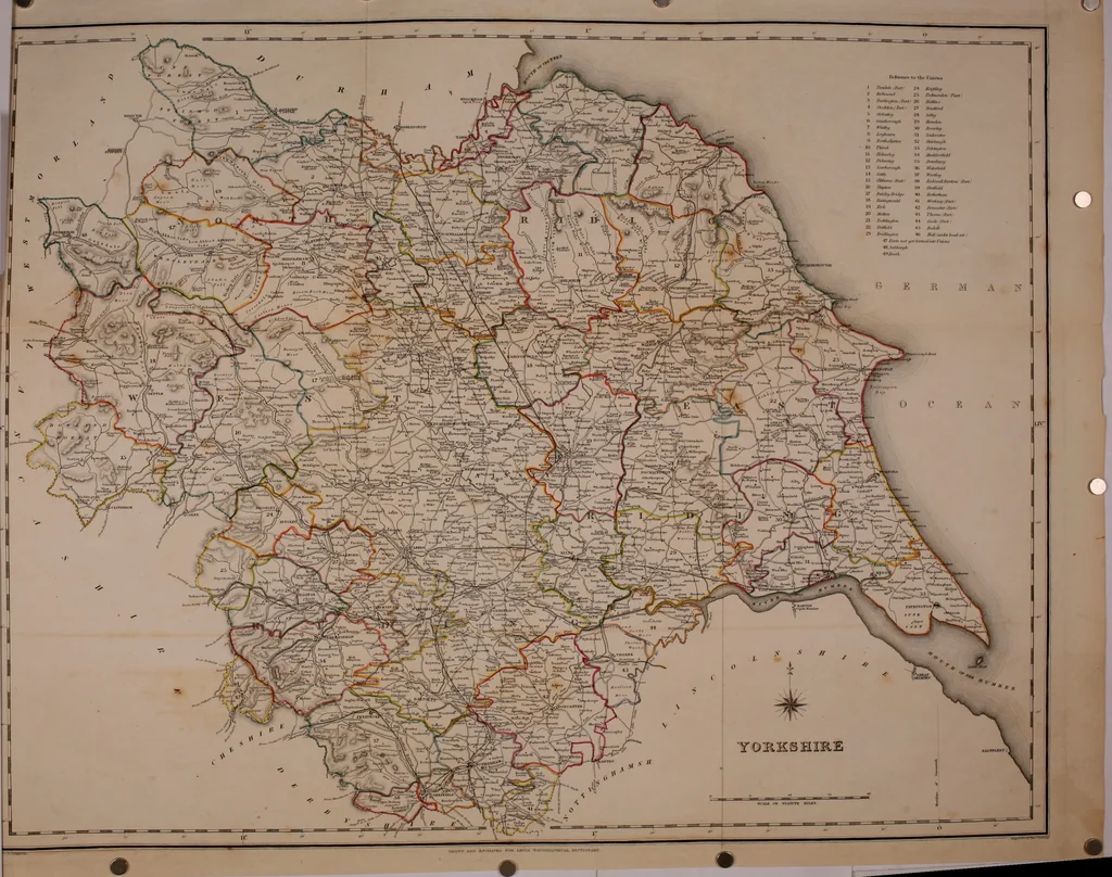 An illustration from Atlas to the Topographical Dictionary of England, comprising a general map of England, a map of London, and maps of the counties of Bedford ... and York, 1845, leaf 97