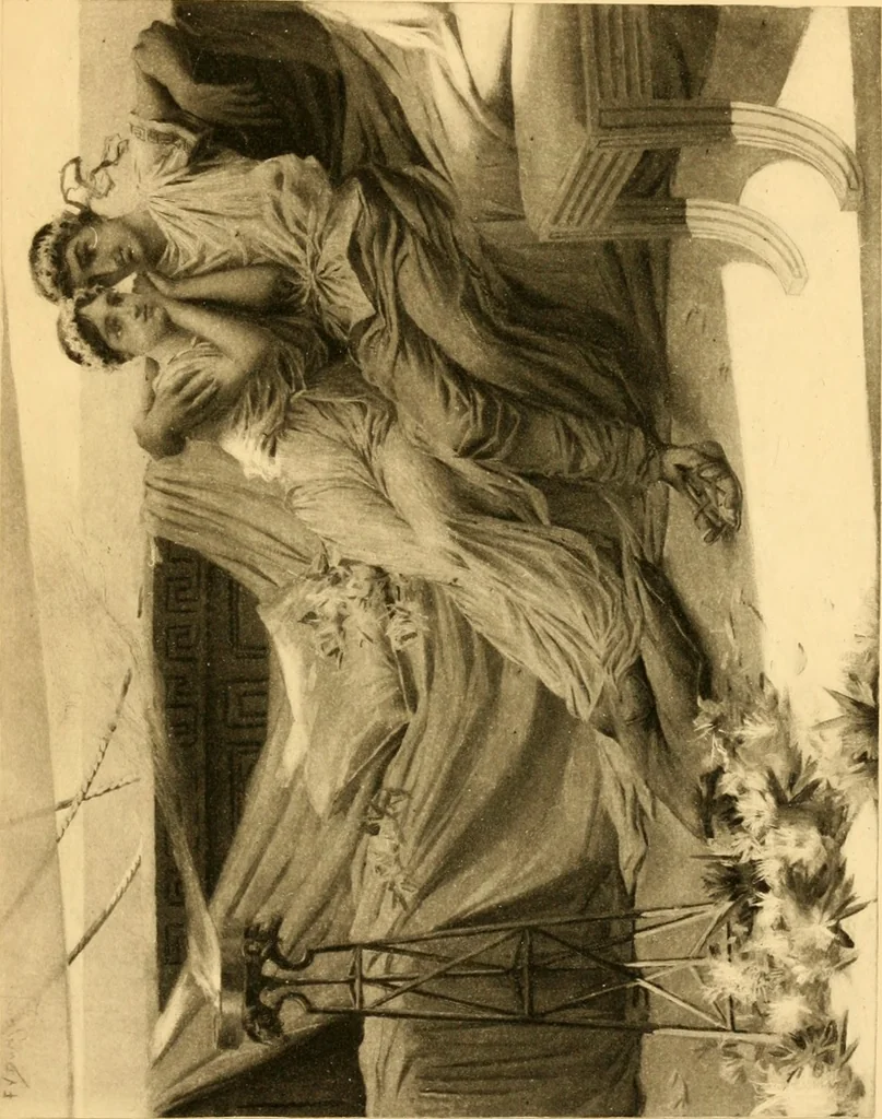 An illustration from Atlina, queen of the floating isle, 1893, leaf 66