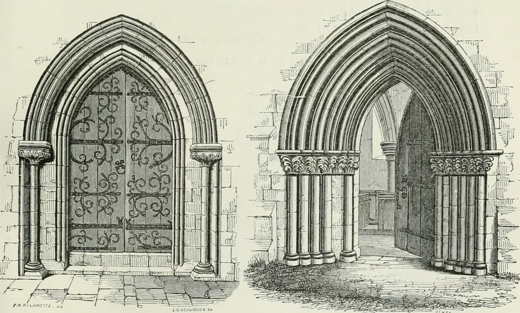 An illustration from An attempt to discriminate the styles of architecture in England, from the conquest to the reformation : with a sketch of the Grecian and Roman orders, 1881, leaf 150