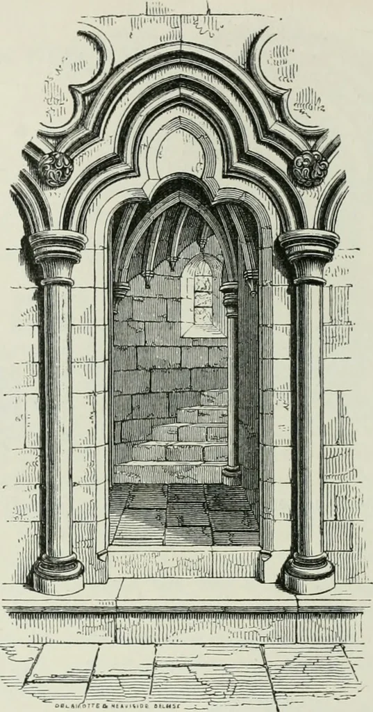 An illustration from An attempt to discriminate the styles of architecture in England, from the conquest to the reformation : with a sketch of the Grecian and Roman orders, 1881, leaf 151