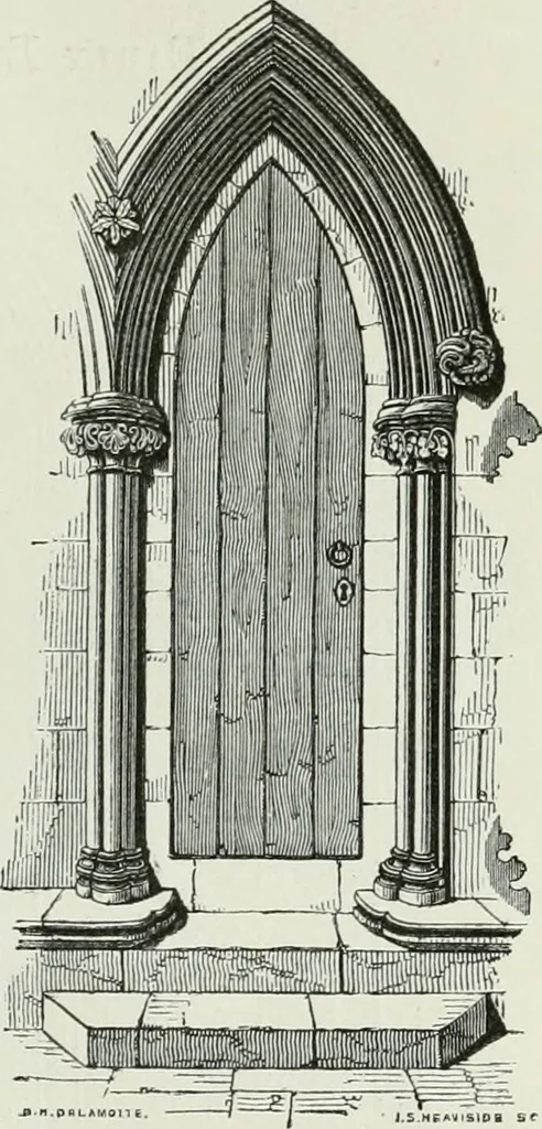 An illustration from An attempt to discriminate the styles of architecture in England, from the conquest to the reformation : with a sketch of the Grecian and Roman orders, 1881, leaf 152