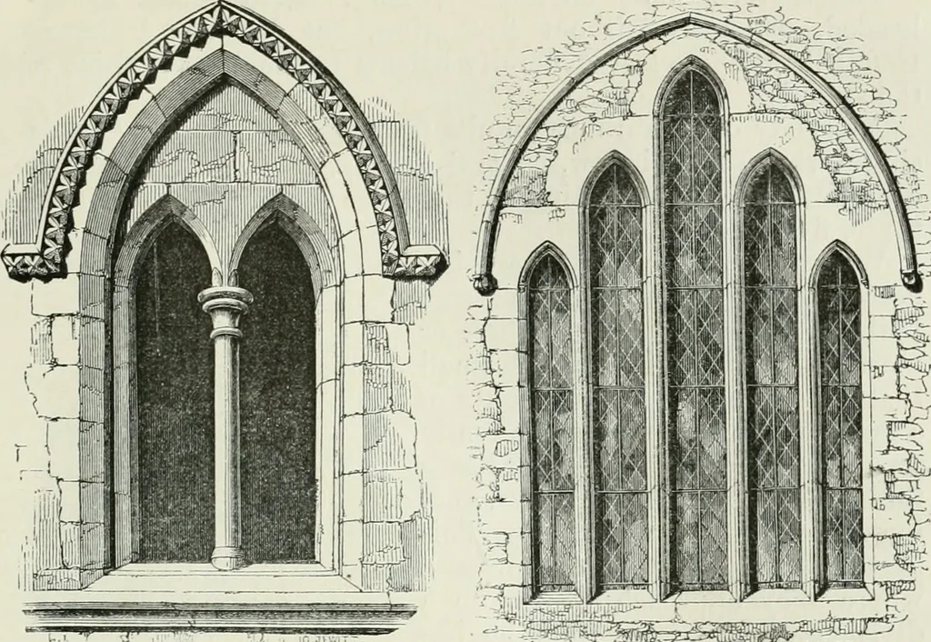 An illustration from An attempt to discriminate the styles of architecture in England, from the conquest to the reformation : with a sketch of the Grecian and Roman orders, 1881, leaf 154
