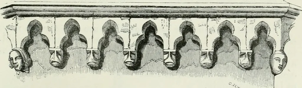 An illustration from An attempt to discriminate the styles of architecture in England, from the conquest to the reformation : with a sketch of the Grecian and Roman orders, 1881, leaf 172
