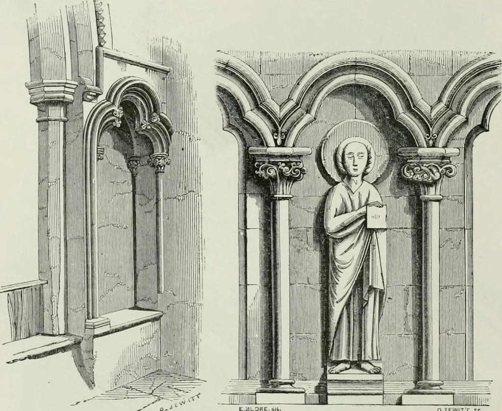 An illustration from An attempt to discriminate the styles of architecture in England, from the conquest to the reformation : with a sketch of the Grecian and Roman orders, 1881, leaf 175