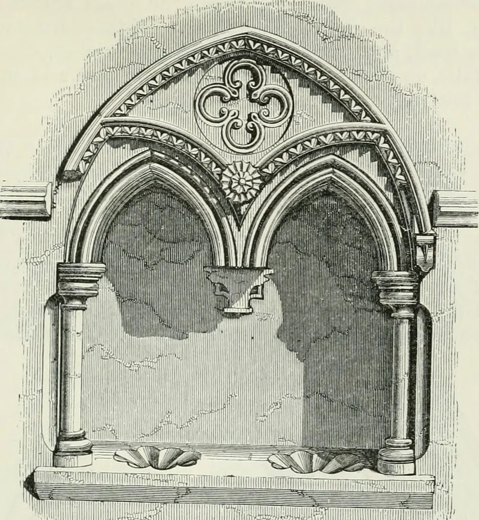 An illustration from An attempt to discriminate the styles of architecture in England, from the conquest to the reformation : with a sketch of the Grecian and Roman orders, 1881, leaf 176