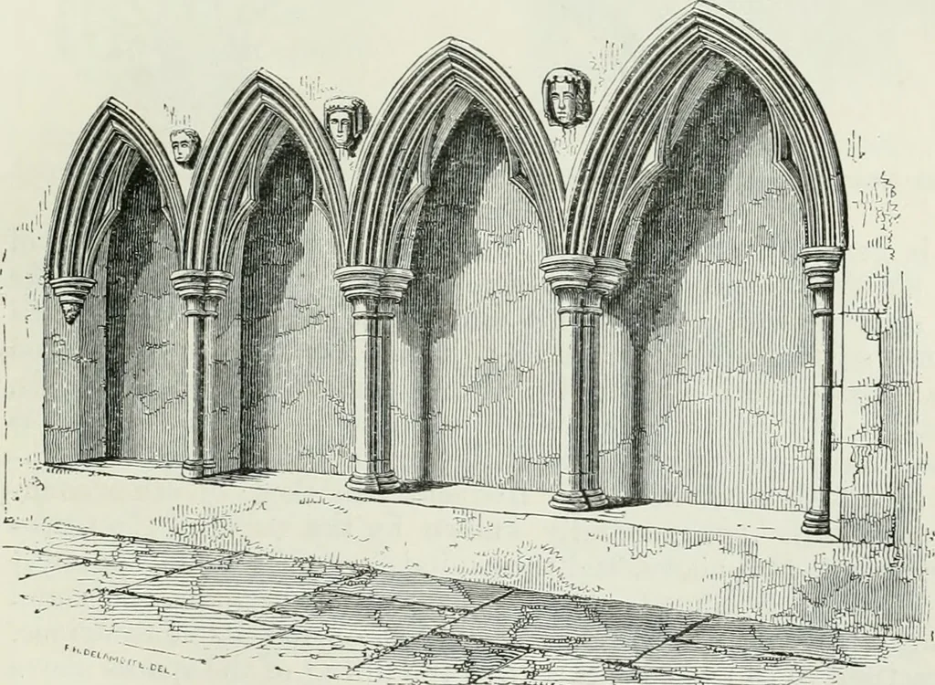 An illustration from An attempt to discriminate the styles of architecture in England, from the conquest to the reformation : with a sketch of the Grecian and Roman orders, 1881, leaf 176