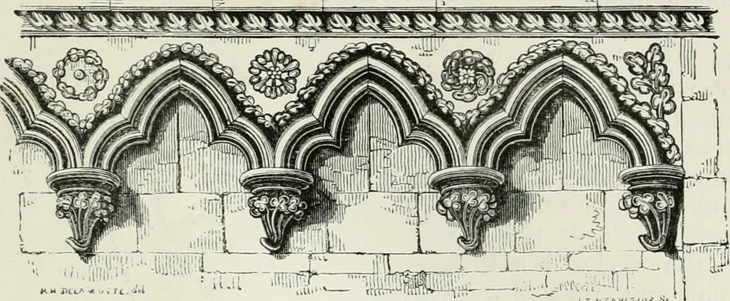 An illustration from An attempt to discriminate the styles of architecture in England, from the conquest to the reformation : with a sketch of the Grecian and Roman orders, 1881, leaf 180