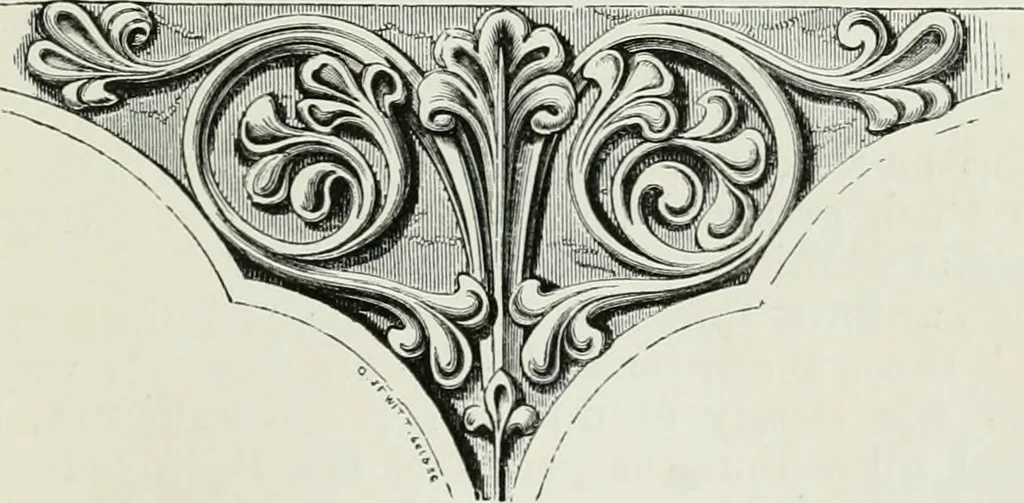 An illustration from An attempt to discriminate the styles of architecture in England, from the conquest to the reformation : with a sketch of the Grecian and Roman orders, 1881, leaf 180