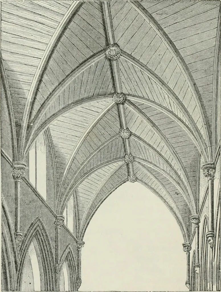 An illustration from An attempt to discriminate the styles of architecture in England, from the conquest to the reformation : with a sketch of the Grecian and Roman orders, 1881, leaf 189