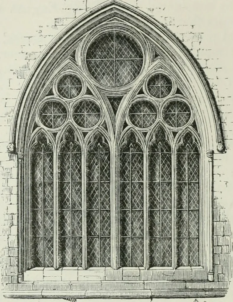 An illustration from An attempt to discriminate the styles of architecture in England, from the conquest to the reformation : with a sketch of the Grecian and Roman orders, 1881, leaf 209