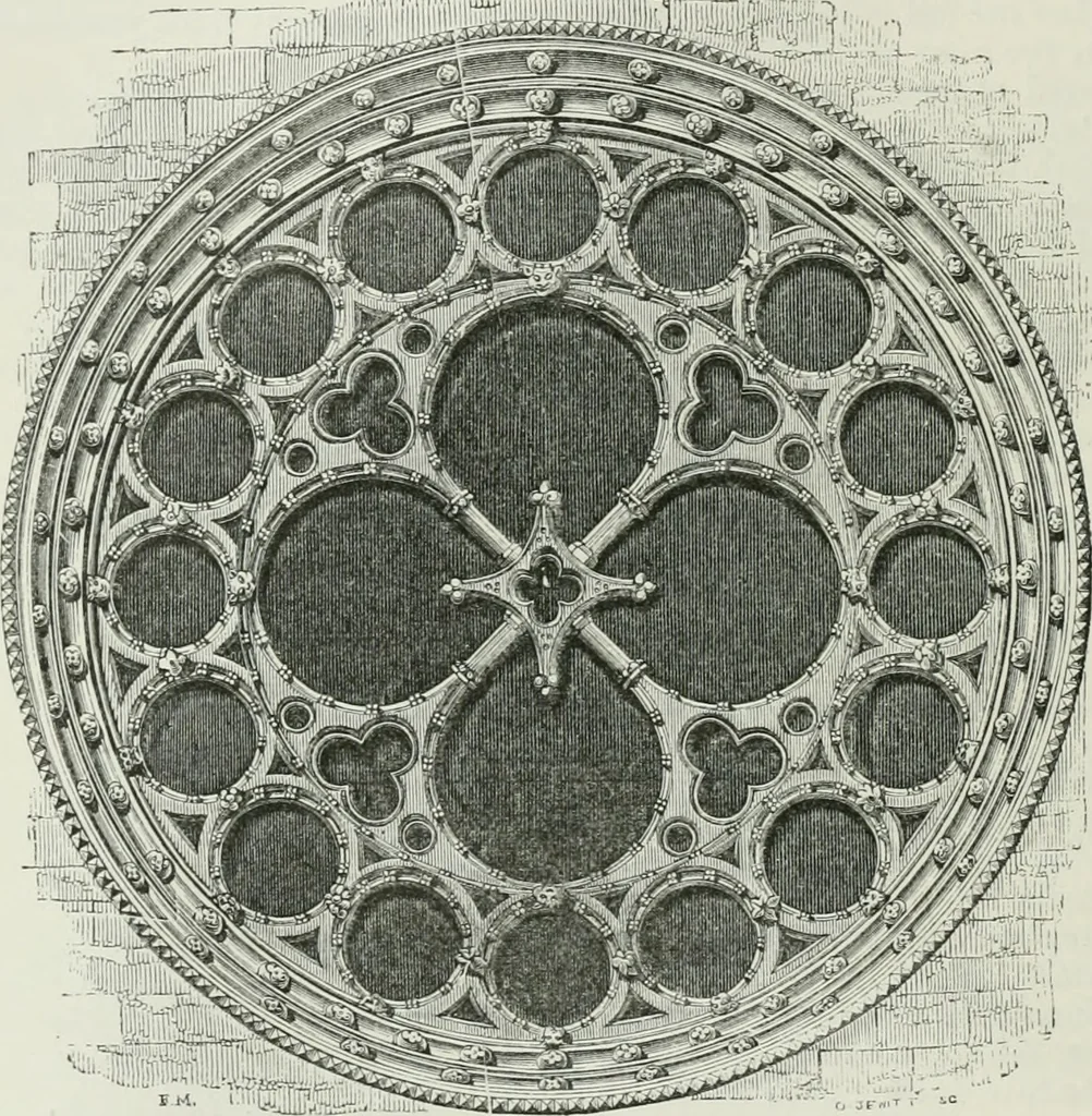 An illustration from An attempt to discriminate the styles of architecture in England, from the conquest to the reformation : with a sketch of the Grecian and Roman orders, 1881, leaf 213