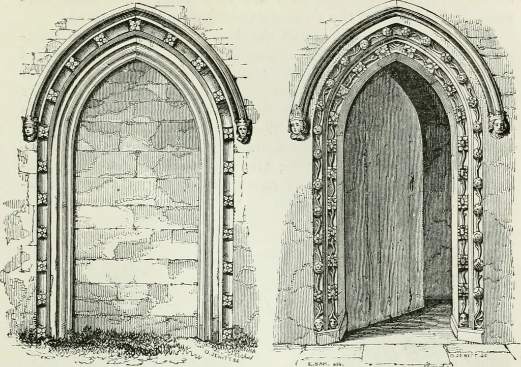 An illustration from An attempt to discriminate the styles of architecture in England, from the conquest to the reformation : with a sketch of the Grecian and Roman orders, 1881, leaf 230