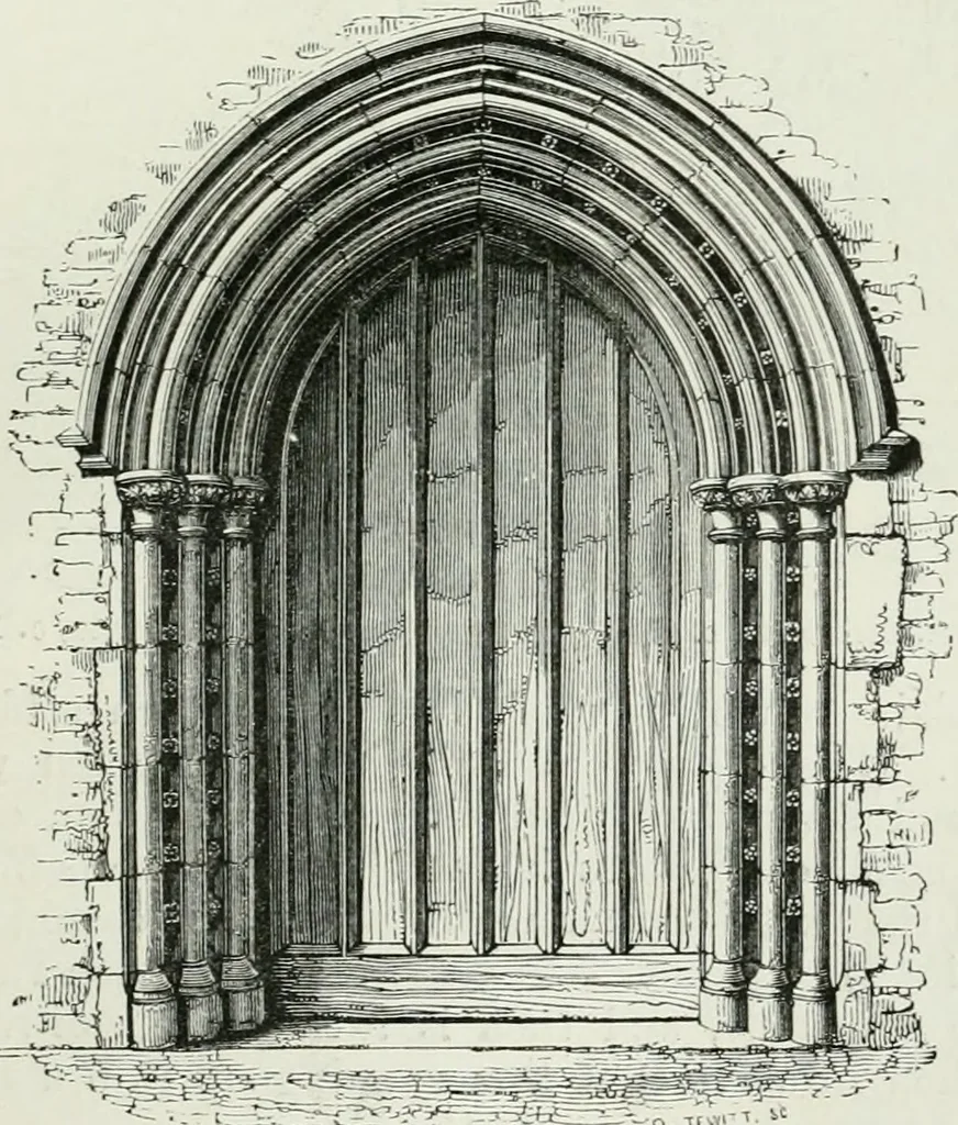 An illustration from An attempt to discriminate the styles of architecture in England, from the conquest to the reformation : with a sketch of the Grecian and Roman orders, 1881, leaf 230
