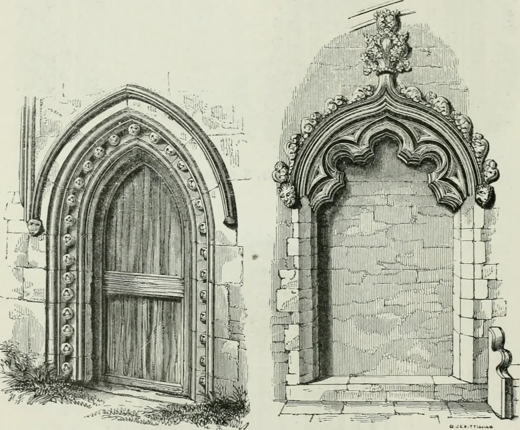An illustration from An attempt to discriminate the styles of architecture in England, from the conquest to the reformation : with a sketch of the Grecian and Roman orders, 1881, leaf 231