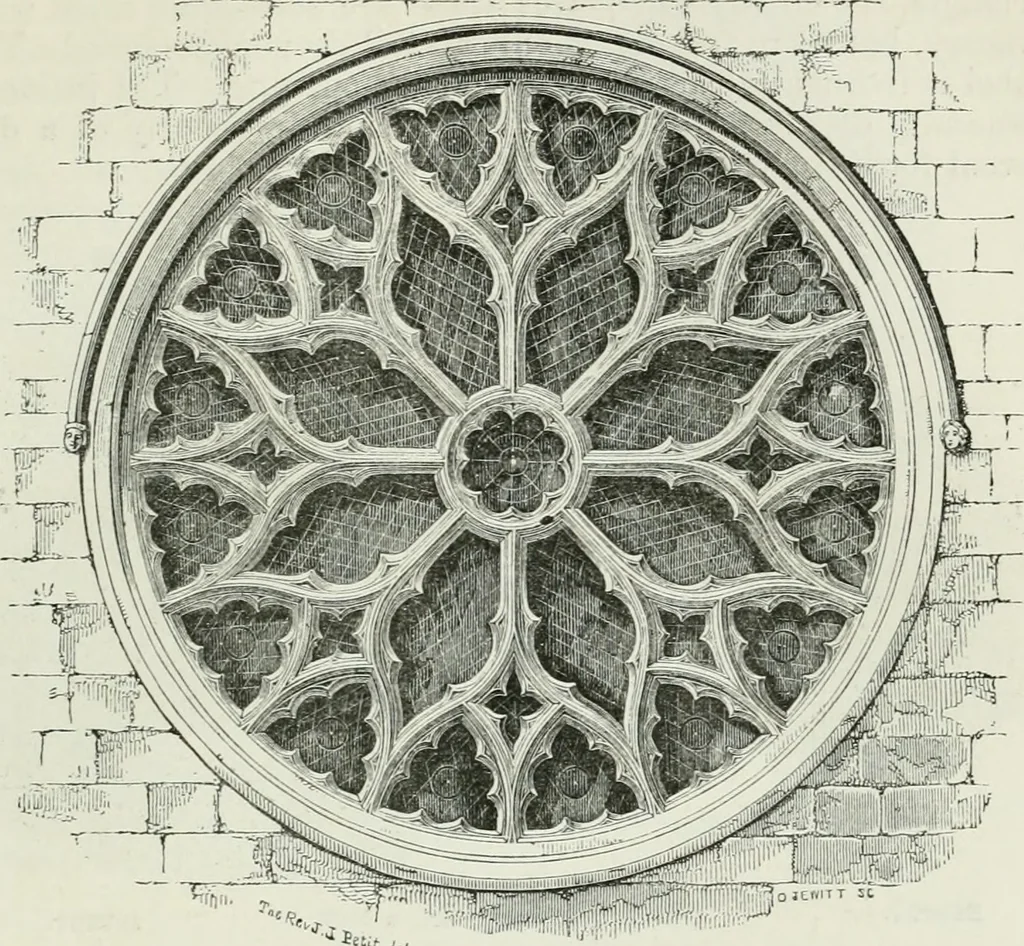 An illustration from An attempt to discriminate the styles of architecture in England, from the conquest to the reformation : with a sketch of the Grecian and Roman orders, 1881, leaf 242