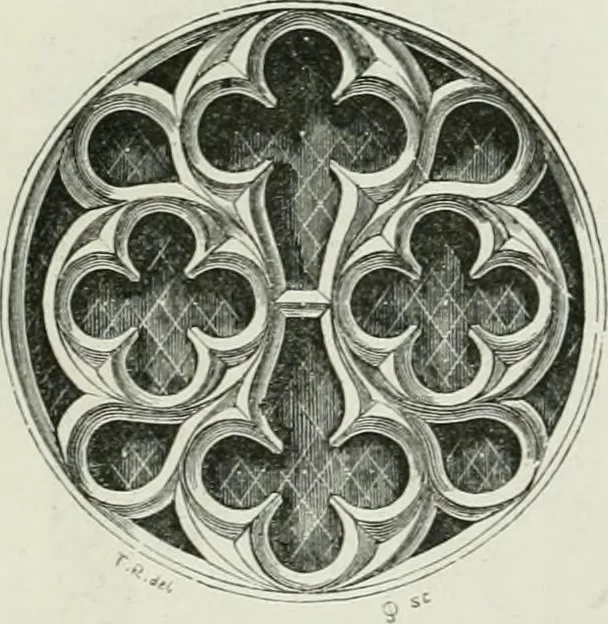 An illustration from An attempt to discriminate the styles of architecture in England, from the conquest to the reformation : with a sketch of the Grecian and Roman orders, 1881, leaf 242