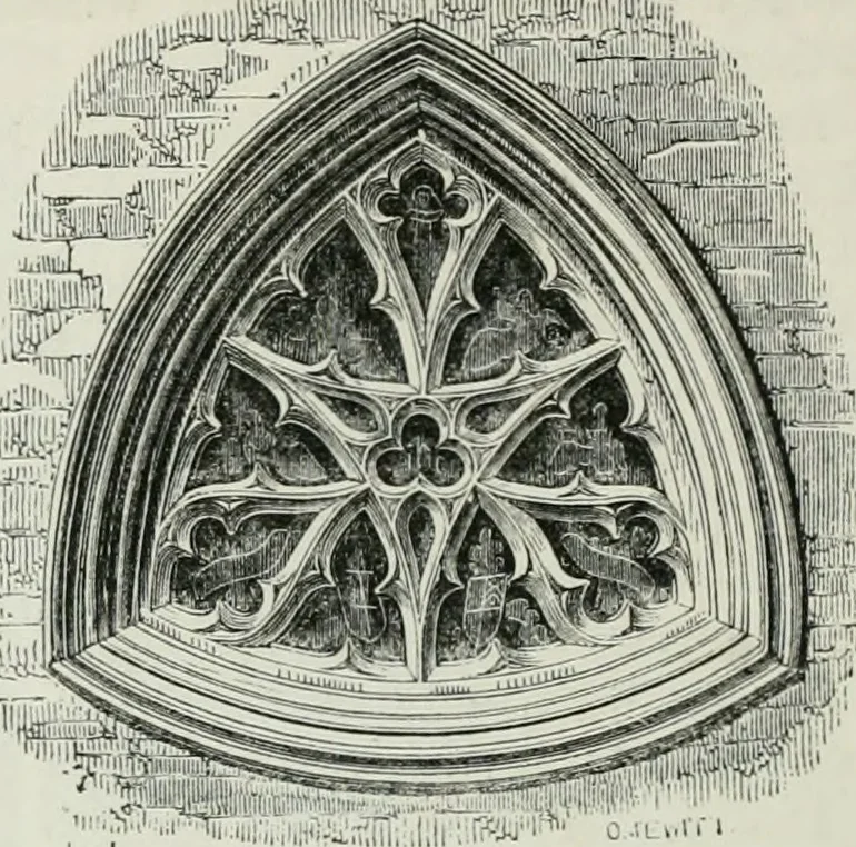 An illustration from An attempt to discriminate the styles of architecture in England, from the conquest to the reformation : with a sketch of the Grecian and Roman orders, 1881, leaf 245