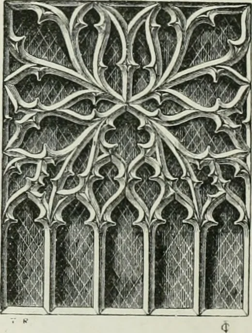 An illustration from An attempt to discriminate the styles of architecture in England, from the conquest to the reformation : with a sketch of the Grecian and Roman orders, 1881, leaf 245