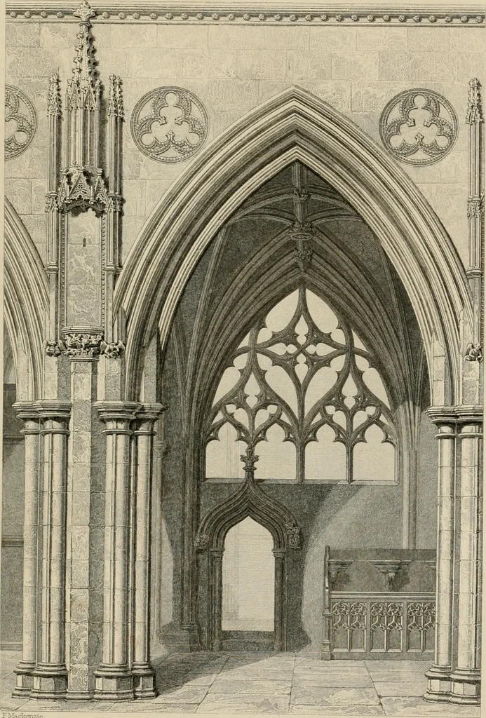 An illustration from An attempt to discriminate the styles of architecture in England, from the conquest to the reformation : with a sketch of the Grecian and Roman orders, 1881, leaf 248