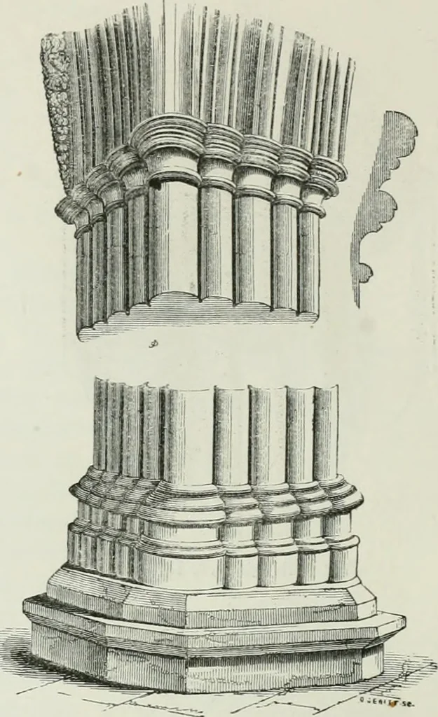 An illustration from An attempt to discriminate the styles of architecture in England, from the conquest to the reformation : with a sketch of the Grecian and Roman orders, 1881, leaf 253
