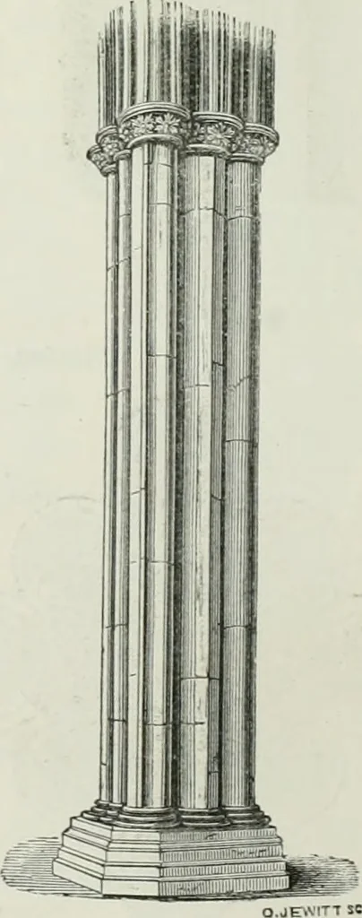 An illustration from An attempt to discriminate the styles of architecture in England, from the conquest to the reformation : with a sketch of the Grecian and Roman orders, 1881, leaf 253